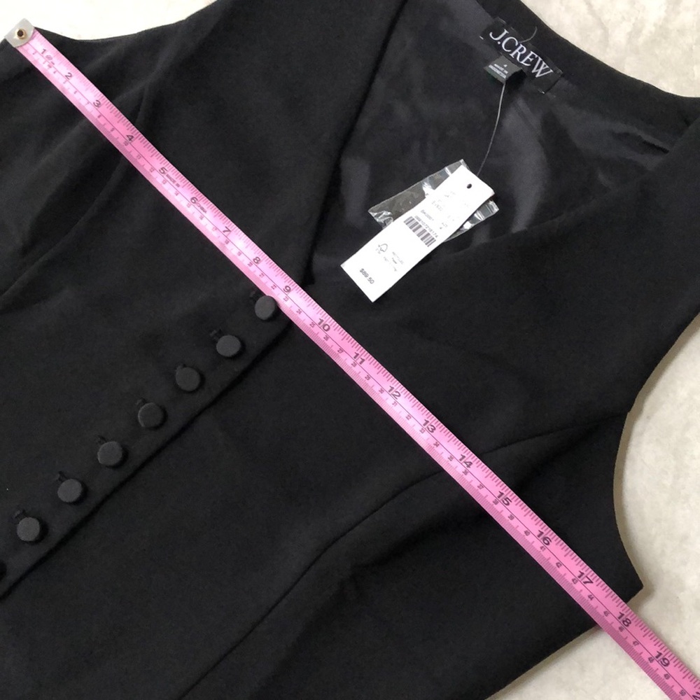 J. Crew Slim-fit Tuxedo Vest in City Crepe In Black Full Lining BV833 Size 4 - Picture 6 of 13